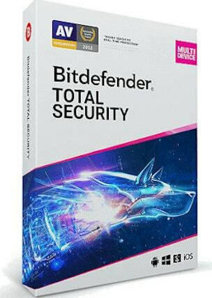 BitDefender Total Security 2020 for 5 Devices and 1 Year of Use (Electronic License)