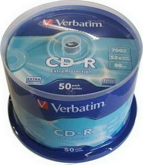 Verbatim Εγγράψιμα CD-R 52x 700MB Cake Box 50τμχ