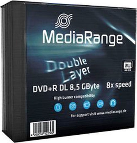 MediaRange Recordable DVD+R 8x Dual Layer 8.5GB 5pcs