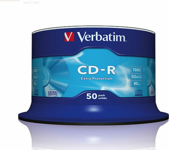 Verbatim Εγγράψιμα CD-R 52x 700MB Cake Box 50τμχ