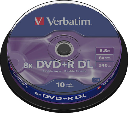 Verbatim Εγγράψιμα DVD+R 8x Dual Layer 8.5GB Cake Box 10τμχ