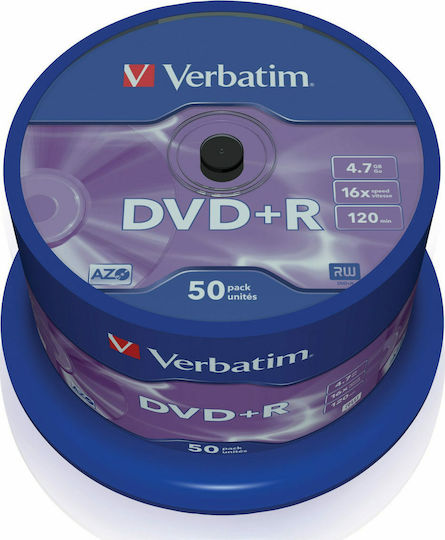Verbatim Εγγράψιμα DVD+R 16x 4.7GB Cake Box 50τμχ