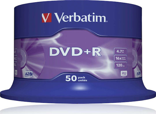 Verbatim Εγγράψιμα DVD+R 16x 4.7GB Cake Box 50τμχ