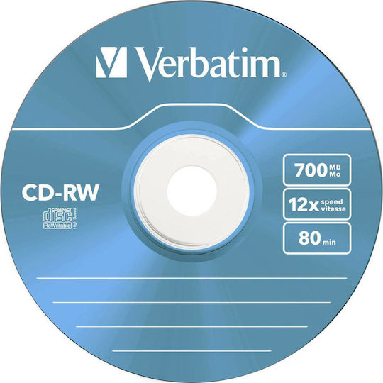 Verbatim Επανεγγράψιμα CD-RW 12x 700MB 5τμχ
