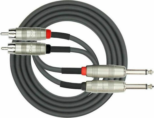 Granite Audio Cable 2x 6.3mm male - 2x RCA male 3m (AP-403PR-3M)