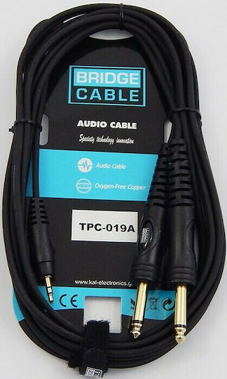 Bridgecable Cablu 2x 6,3 mm de sex masculin - 3,5 mm male 3m (TPC-019A)
