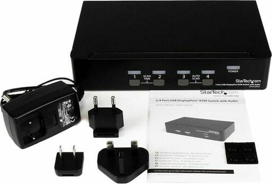 StarTech 4 Port USB DisplayPort KVM Switch with Audio