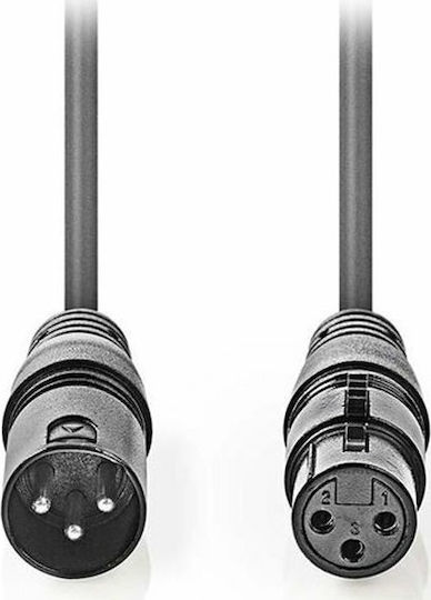 Nedis XLR male to XLR female 0.5m Cable Gray (COTH15010GY05)