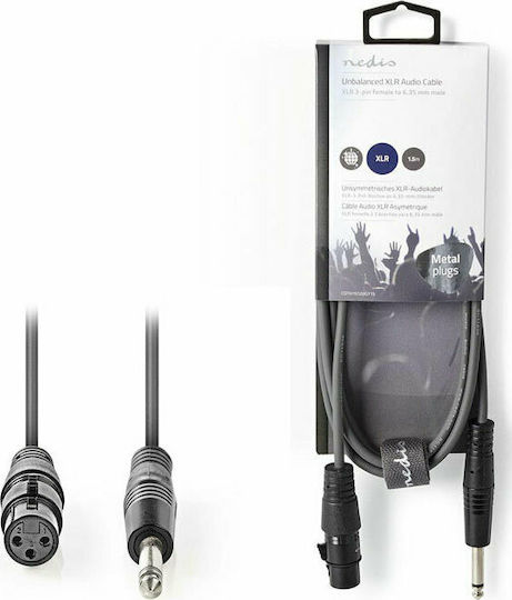 Nedis XLR Cable Female - 6.3mm Male Black 1.5m COTH15120GY15