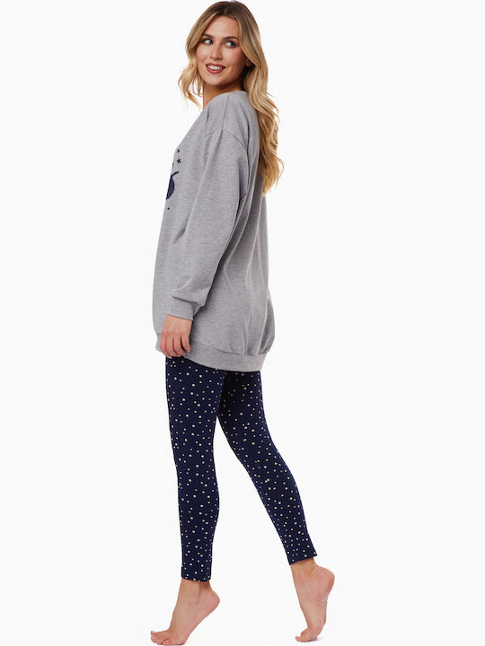 Minerva Winter Damen Pyjama-Set Gray
