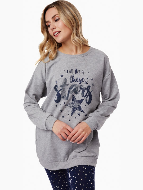Minerva Winter Damen Pyjama-Set Gray