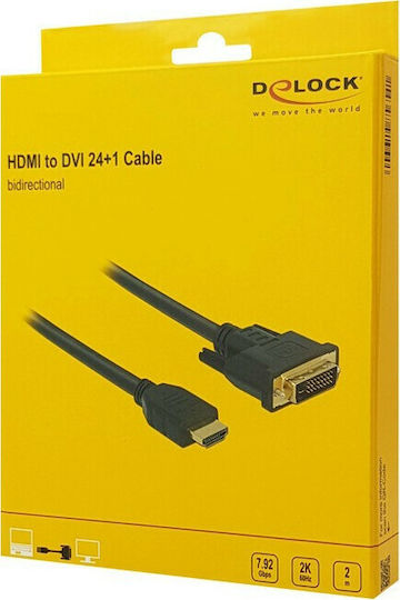 DeLock Kabel DVI-D-Stecker - HDMI-Stecker 2m Schwarz (85654)