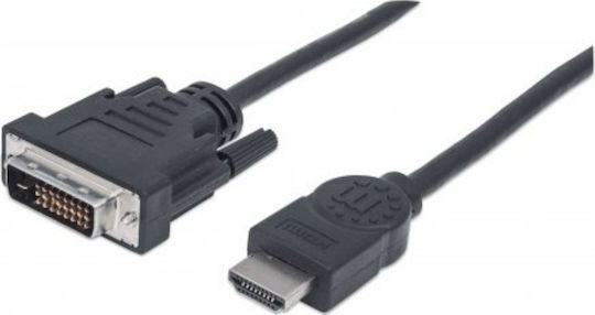 Manhattan 372503 1.8m DVI-D male to HDMI male Cable Black (372503)