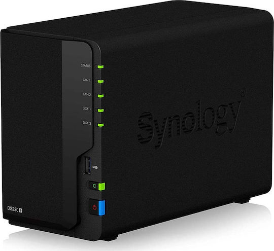 Synology DiskStation DS220+ NAS Tower με 2 θέσεις για HDD/SSD και 2 θύρες Ethernet