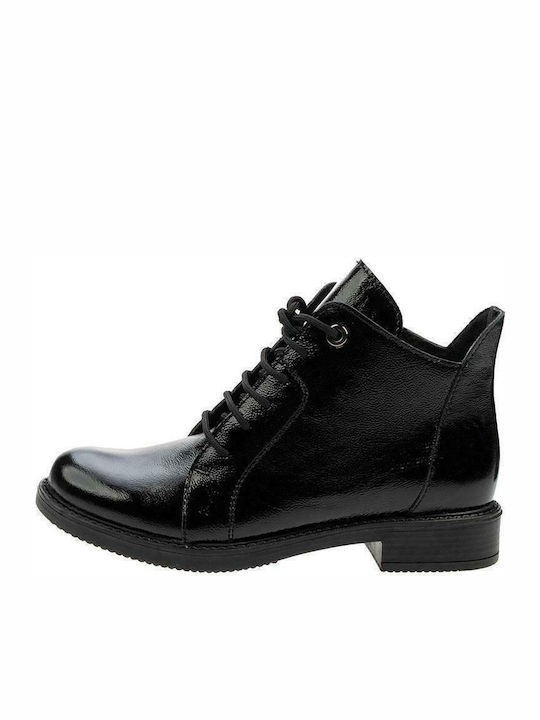 Women's Patent Leather Ankle Boots Black