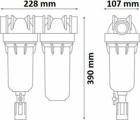 Atlas Filtri Hydra Duo RAH Wasserfiltrationssystem Zentrale Versorgung Durchmesser 1'' RA6096233