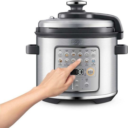 Sage Fast Slow Go Πολυμάγειρας 1100W με Χωρητικότητα 6lt Ασημί