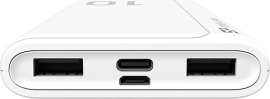 Silicon Power GP15 Power Bank 10000mAh με 2 Θύρες USB-A Λευκό