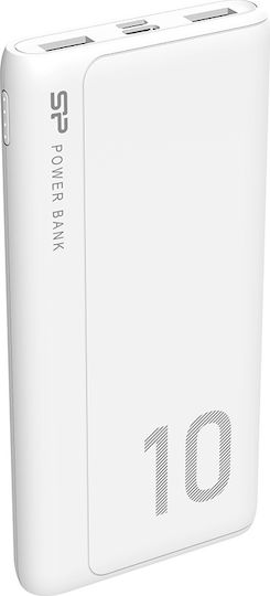 Silicon Power GP15 Power Bank 10000mAh με 2 Θύρες USB-A Λευκό