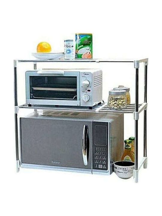 Βάση για Φούρνο Μικροκυμάτων Πλαστική 50x30.5x61.5εκ. Ασημί