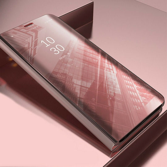 Hurtel Clear View Book Πλαστικό Ροζ Χρυσό (Redmi Note 8 Pro)
