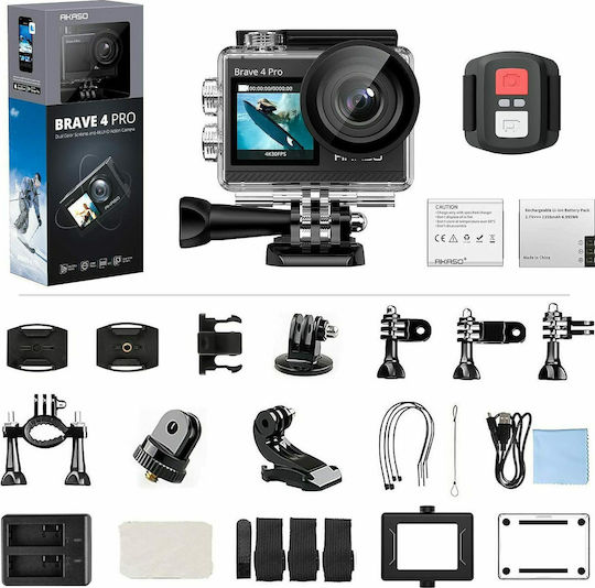 Akaso Brave 4 Pro Action Camera 4K Ultra HD Underwater with Touch Screen 2" and Wi-Fi Black