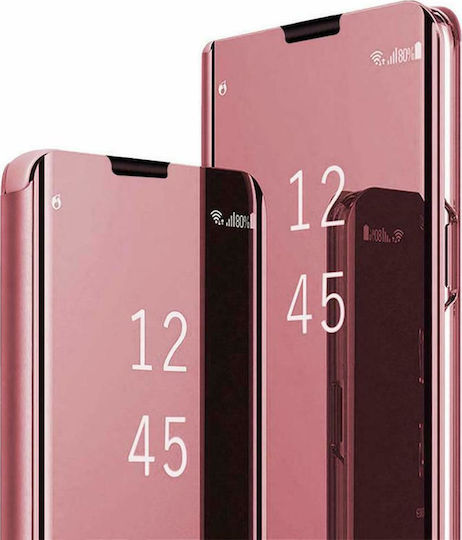 Hurtel Clear View Book Πλαστικό Ροζ Χρυσό (Redmi Note 9)