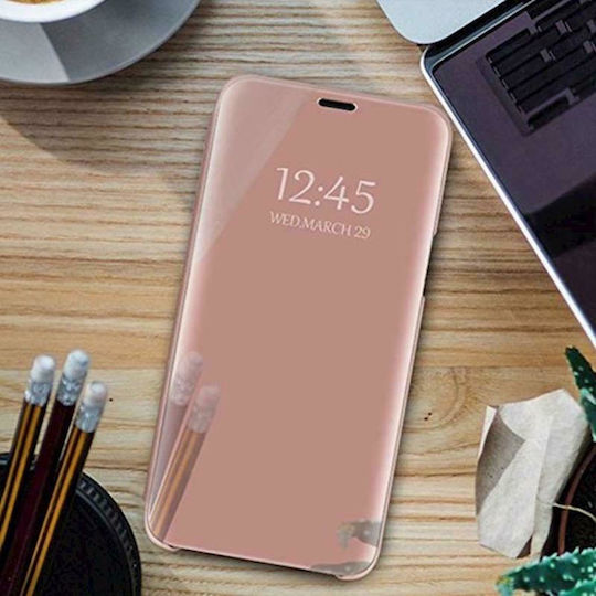 Hurtel Clear View Book Πλαστικό Ροζ Χρυσό (Redmi Note 9)