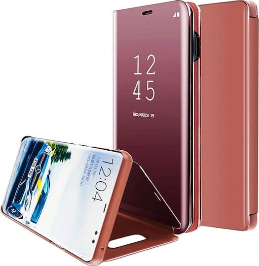 Clear View Book Πλαστικό Ροζ Χρυσό (Redmi Note 8)