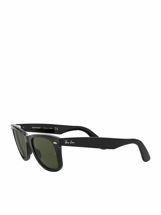 Ray Ban Wayfarer Sunglasses with Black Acetate Frame and Green Lenses RB2140 901