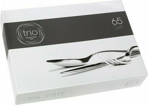 Cryspo Trio Karma Set de Tacâmuri Inoxidabil Argintiu 65buc
