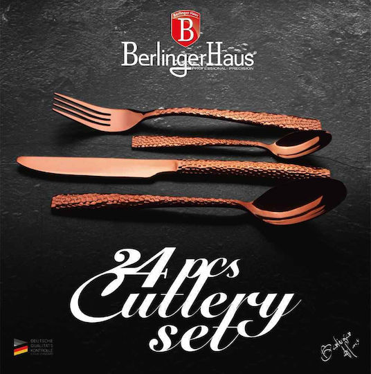Berlinger Haus Black Smith Collection Σετ Μαχαιροπίρουνα Ανοξείδωτα Rose Gold 24τμχ