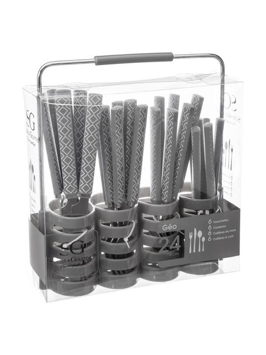 Spitishop Geo Cutlery set Gray 24pcs