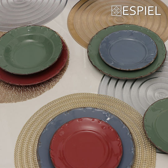 Espiel Σουπλά Στρογγυλό Πλαστικό Χρυσό 38cm