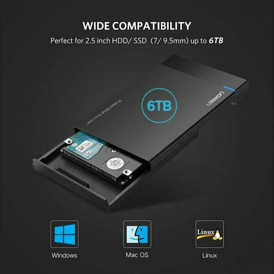 Ugreen Θήκη για Σκληρό Δίσκο 2.5" SATA III με σύνδεση USB 3.1 Type-C