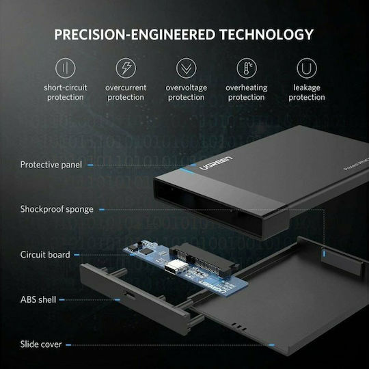 Ugreen Θήκη για Σκληρό Δίσκο 2.5" SATA III με σύνδεση USB 3.1 Type-C