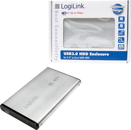 LogiLink Case for Hard Drive 2.5" SATA III with Connection USB 3.0 Silver
