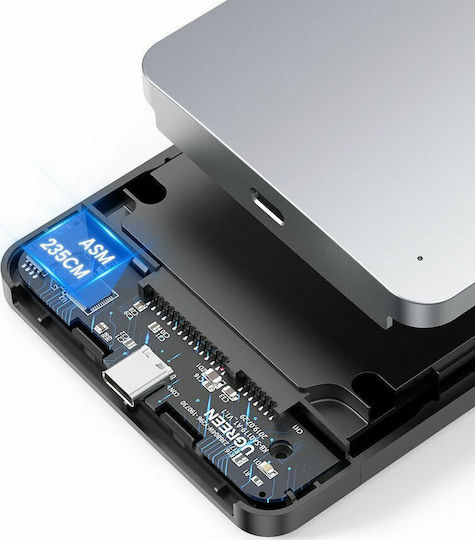 Ugreen CM300 Θήκη για Σκληρό Δίσκο 2.5" SATA III με σύνδεση USB 3.1 σε Γκρι χρώμα