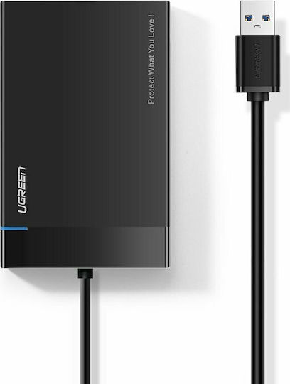 Ugreen Твърд диск кутия 2.5" SATA III с връзка USB 3.0 в Черен цвят