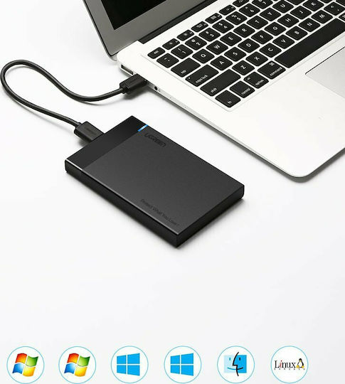 Ugreen Твърд диск кутия 2.5" SATA III с връзка USB 3.0 в Черен цвят