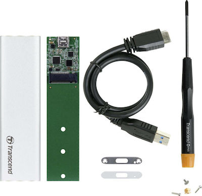 Transcend Θήκη για Σκληρό Δίσκο M.2 SATA III με σύνδεση USB3.0 σε Ασημί χρώμα