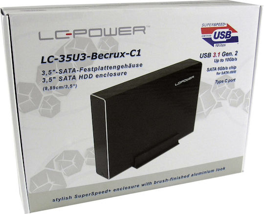 LC-Power Case for Hard Drive 3.5" SATA III with Connection USB 3.0