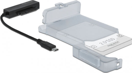 DeLock Hard Drive Case 2.5" SATA III with connection Type-C in Transparent color