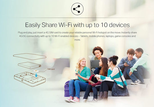 TP-LINK M7350 v5 Wireless 4G Modem / Router DSL portabil Wi-Fi 4