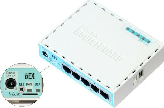 MikroTik hEX RB750Gr3 Router mit 5 Anschlüssen Gigabit Ethernet