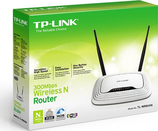 TP-LINK TL-WR841N v14 Ασύρματο Router Wi‑Fi 4 με 4 Θύρες