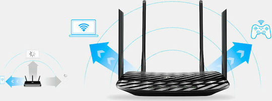 TP-LINK Archer C6 v2 Drahtlos Router Wi‑Fi 5 mit 4 Anschlüssen Gigabit Ethernet