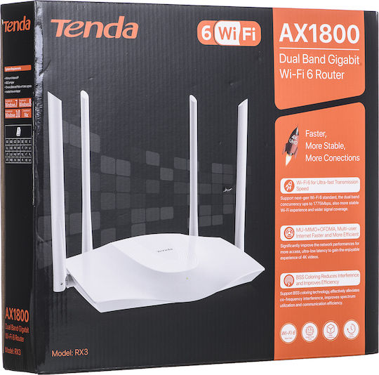 Tenda RX3 Ασύρματο Router με 3 Θύρες Gigabit