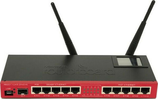 MikroTik RB2011UiAS-2HnD-IN Ασύρματο Router Wi‑Fi 4 με 10 Θύρες