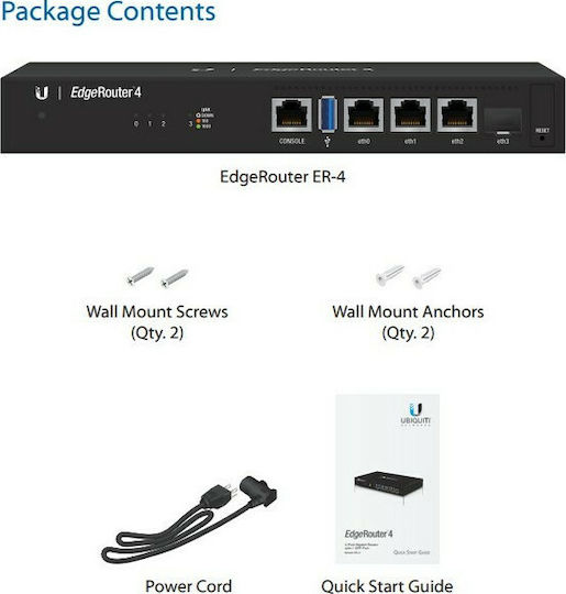Ubiquiti EdgeRouter 4 Рутер с 4 Порта Gigabit Ethernet